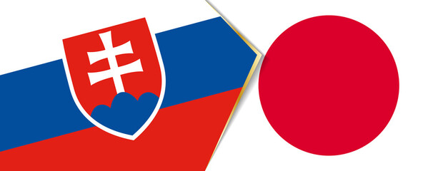 Slovakia and Japan flags, two vector flags.