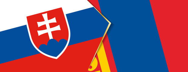 Slovakia and Mongolia flags, two vector flags.