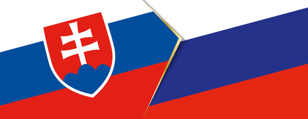 Slovakia and Russia flags, two vector flags.