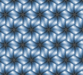 3d illustration light blue hexagons with dark base