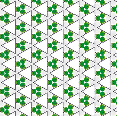 green lattice on a white background with green flowers