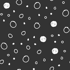 Dots seamless pattern. Hand drawn circles background texture.