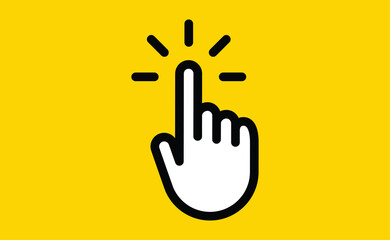 Hand click icon. Vector mouse pointer symbol.