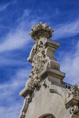 Architectural fragments of old buildings in Madrid. Spain.