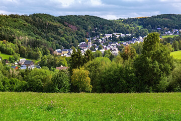 Geising, a municipal subdivision of Altenberg in the Sächsische Schweiz-Osterzgebirge district, in...