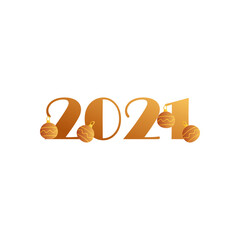 2021 with spheres gold gradient style icon vector design