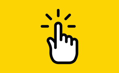 Hand click icon. Vector mouse pointer symbol.