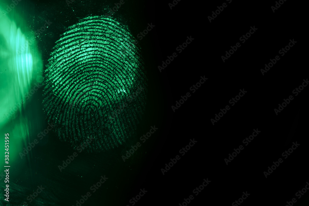 Aufkleber close up beautiful abstract green colored fingerprint on background texture for design. macro photog