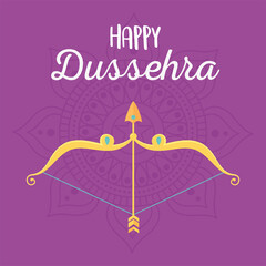 happy dussehra festival of india celebration traditional card