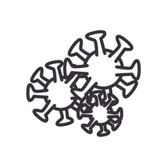 Covid 19 virus line style icon vector design