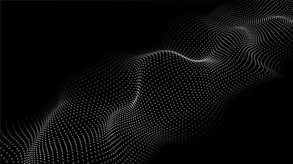Abstract background with a dynamic wave. A large amount of data. Vector illustration.