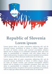 Flag of Slovenia, Republic of Slovenia. Template for award design, an official document with the flag of Slovenia. Bright, colorful vector illustration