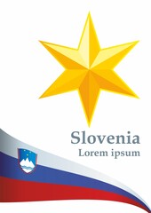 Obraz premium Flag of Slovenia, Republic of Slovenia. Template for award design, an official document with the flag of Slovenia. Bright, colorful vector illustration