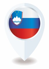 Fototapeta premium Flag of Slovenia, location icon for Multipurpose, Republic of Slovenia.