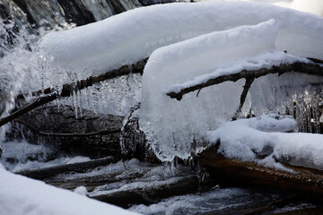 Ice on a mountain river