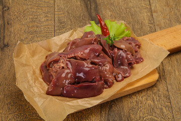 Raw chicken liver ready for cooking