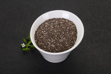 Dietary Chia seeds in the bowl