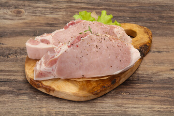 Raw pork meat steak for grill