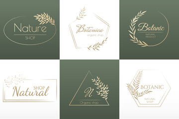 Set of boutique logo, eco natural design template
