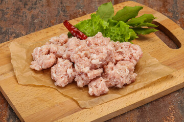Homemade pork minced meat for cooking
