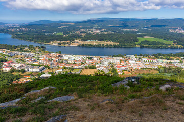 Naklejka na ściany i meble Aerial view of Vila Nova de Cerveira, Portugal.