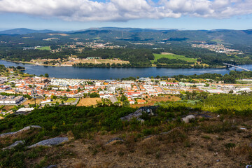 Obraz premium Aerial view of Vila Nova de Cerveira, Portugal.