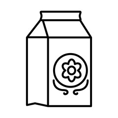 juice box with flower icon, line style