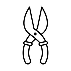 garden shears icon, line style
