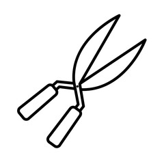 garden scissors icon, line style