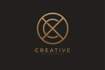 Fototapeta premium Abstract initial letter X and C logo,circle line and letter XC combination, usable for branding and business logos, Flat Logo Design Template, vector illustration