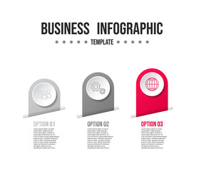 Business infographic template. Gray milestone with business icons. Vector