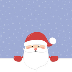 Santa Claus on empty background. Christmas ornament. Vector