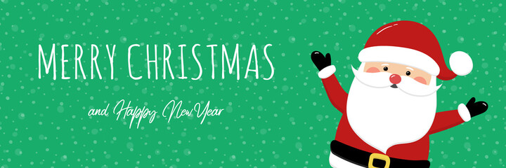 CHRISTMAS BANNER WITH SANTA CLAUS. VECTOR