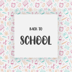 Fototapeta na wymiar Back to School concept with funny doodles. Vector