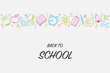 Back to School concept with funny doodles. Vector