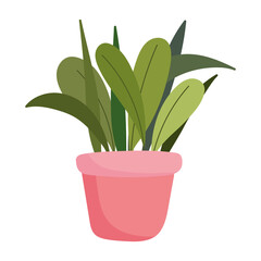 gardening, potted plant foliage ornament isolated icon style