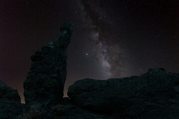 A free-standing rock made of cooled lava in the middle of the volcanic crater of Tenerife. It is a...