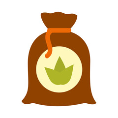 fertilizer bag icon, flat style