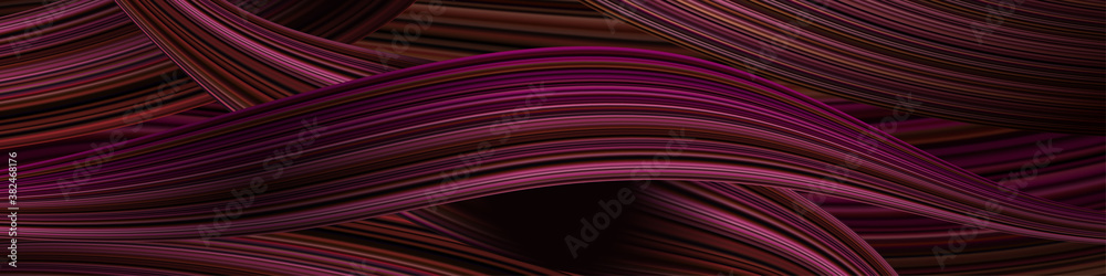 Poster Abstract banner with colorful shapes. Fluid and wavy threads.