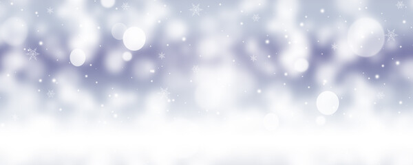 Fototapeta premium Christmas blue background with snow