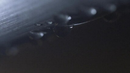Abstract water droplets, close up slow motion
