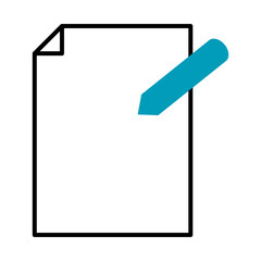 edit symbol, document and pen icon, half line half color style