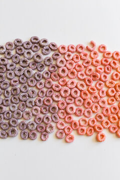 gradient of fruit Os cereal.