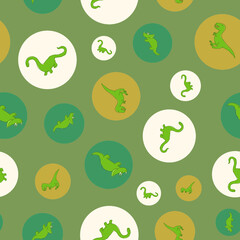Cute Dinosaurs on Bubble Background