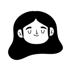 cute face girl cartoon character isolated icon style