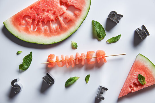 Summer fruit word on stick