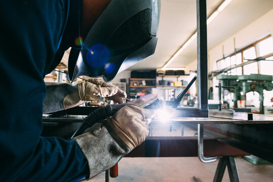 Metal worker welding