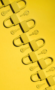 Keys and locks. yellow/yellow