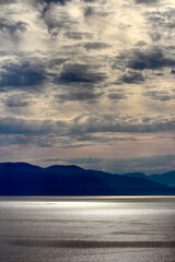 Sunset at sea. Beautiful sea sunset.