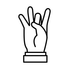 Hand gesture showing K letter, line style